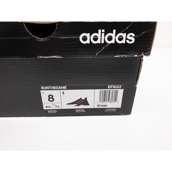 Adidas Mens Black Red Run the Game Basketball Shoes Active Red 8 - Picture 10 of 10